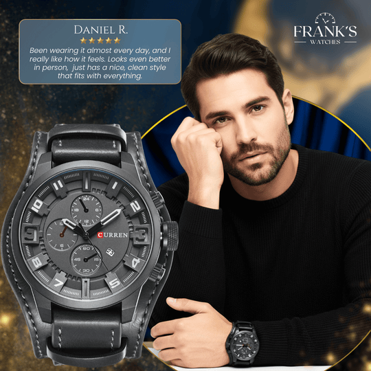 Graydon | Men’s Genuine Leather Chronograph Quartz Watch | 43mm