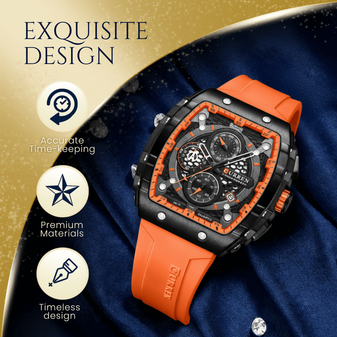 Langdon | Men’s Barrel Chronograph Quartz Watch | 47mm