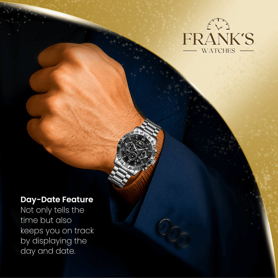 Lawson | Stainless Steel Chronograph Moon Phase Watch | 41mm