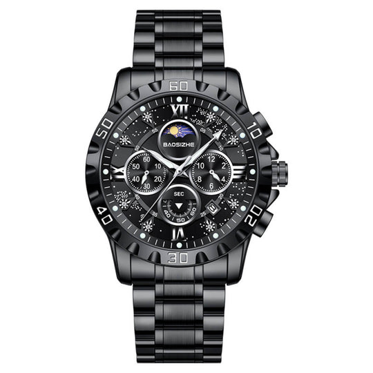 Lawson | Stainless Steel Chronograph Moon Phase Watch | 41mm