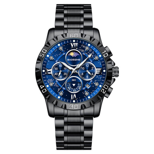 Lawson | Stainless Steel Chronograph Moon Phase Watch | 41mm