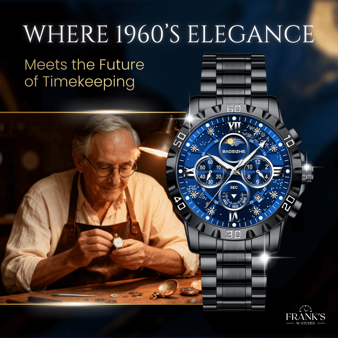 Lawson | Stainless Steel Chronograph Moon Phase Watch | 41mm