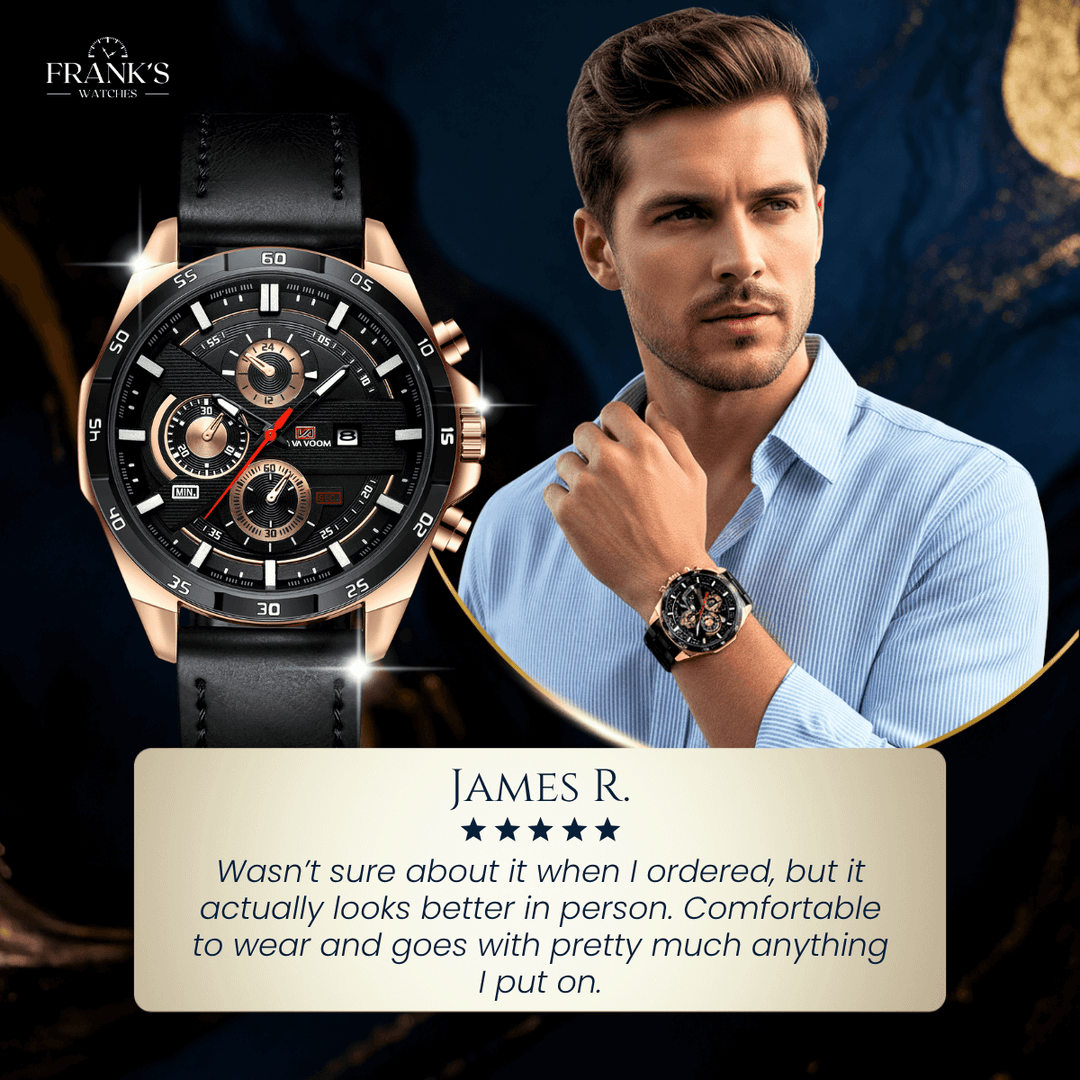 Lennard | Men’s Stainless Steel Chronograph Quartz Watch | 45mm