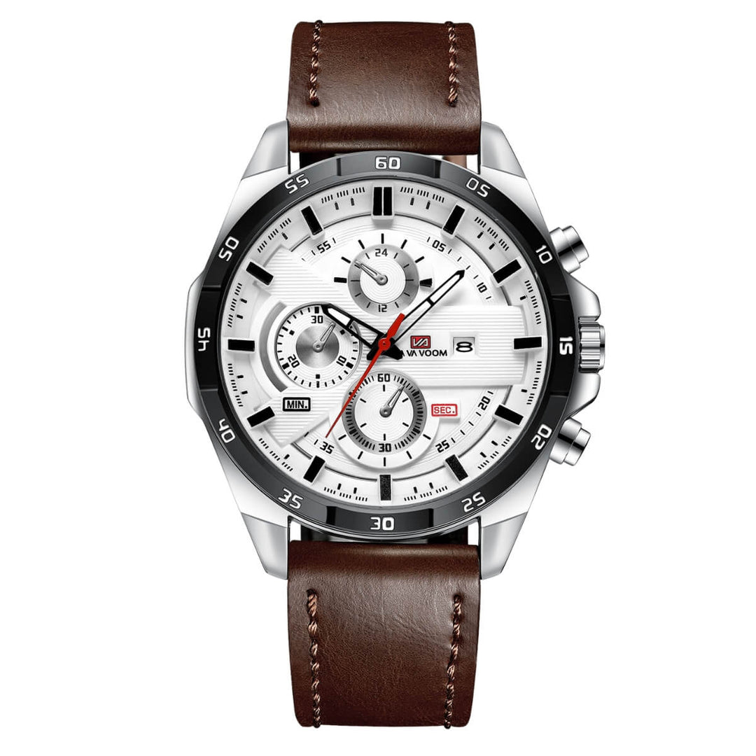 Lennard | Men’s Stainless Steel Chronograph Quartz Watch | 45mm