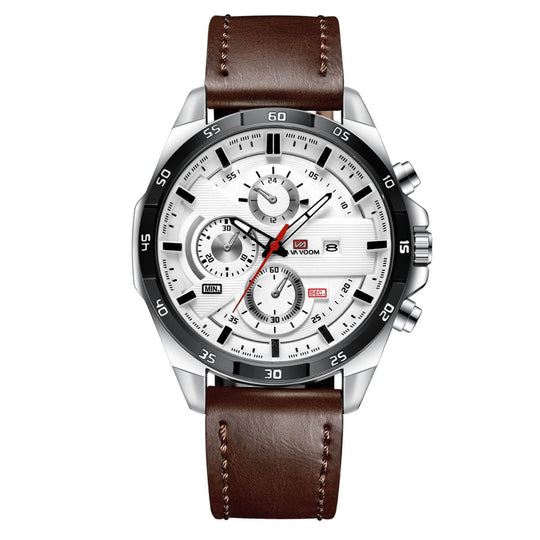 Lennard | Men’s Stainless Steel Chronograph Quartz Watch | 45mm