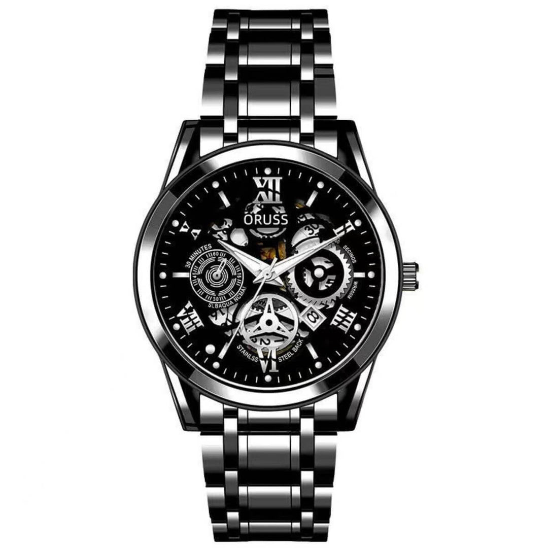 Leonardo | Men’s Stainless Steel Skeleton Quartz Watch | 40mm