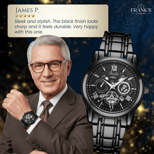 Leonardo | Men’s Stainless Steel Skeleton Quartz Watch | 40mm