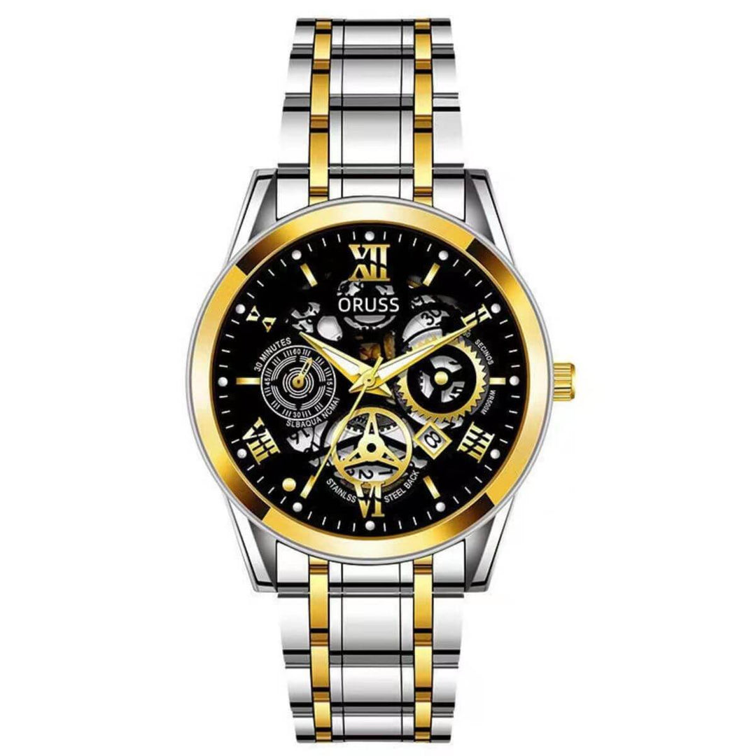 Leonardo | Men’s Stainless Steel Skeleton Quartz Watch | 40mm