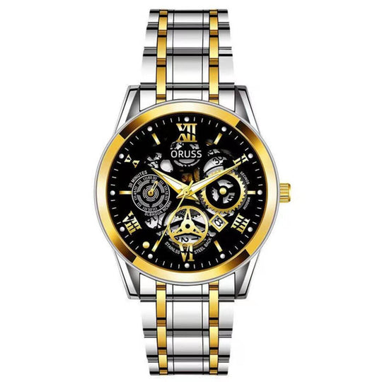 Leonardo | Men’s Stainless Steel Skeleton Quartz Watch | 40mm