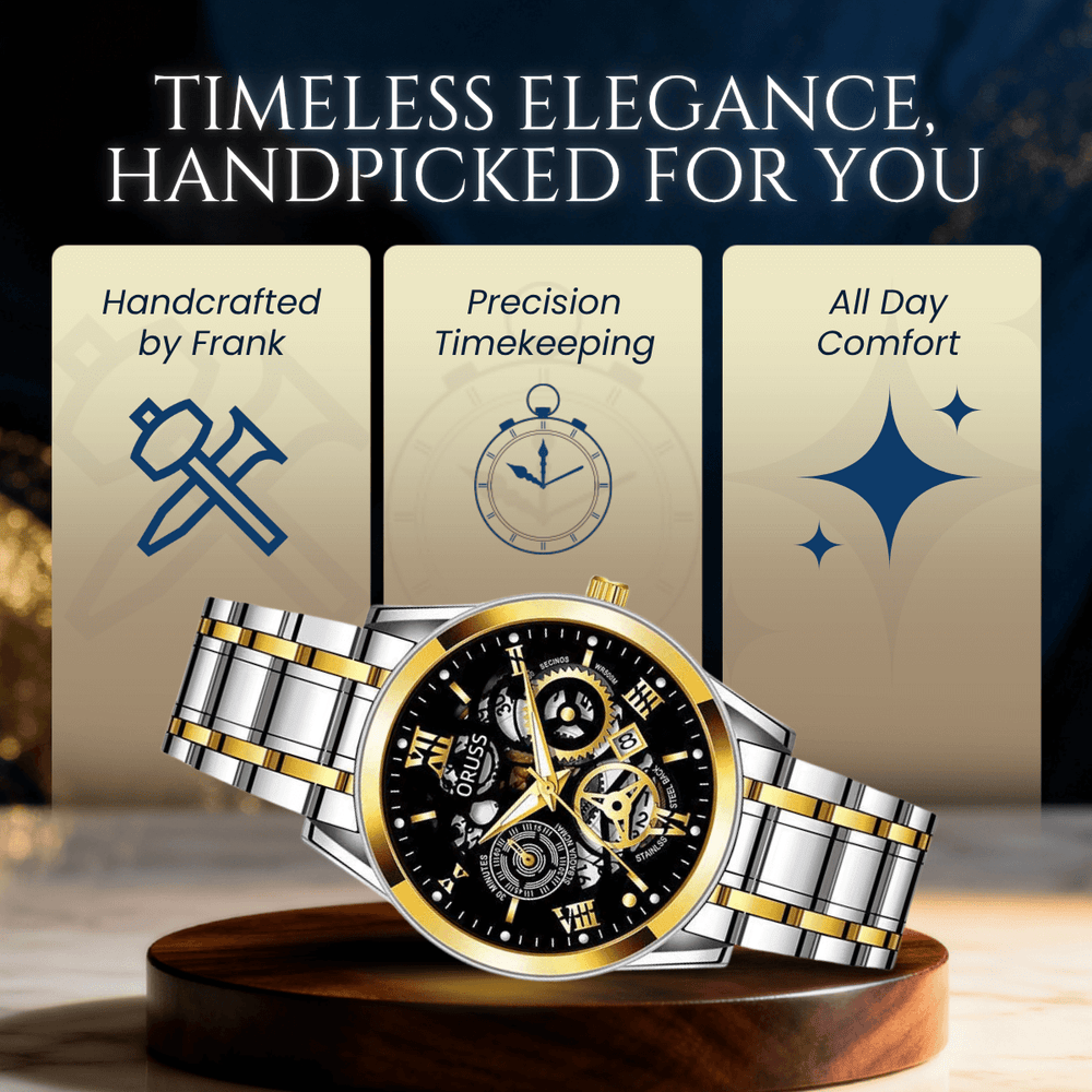 Leonardo | Men’s Stainless Steel Skeleton Quartz Watch | 40mm