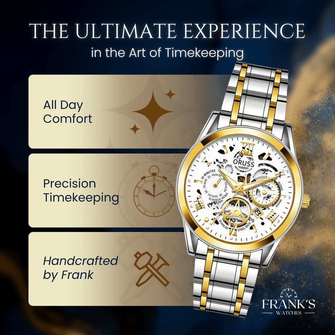 Leonardo | Men’s Stainless Steel Skeleton Quartz Watch | 40mm