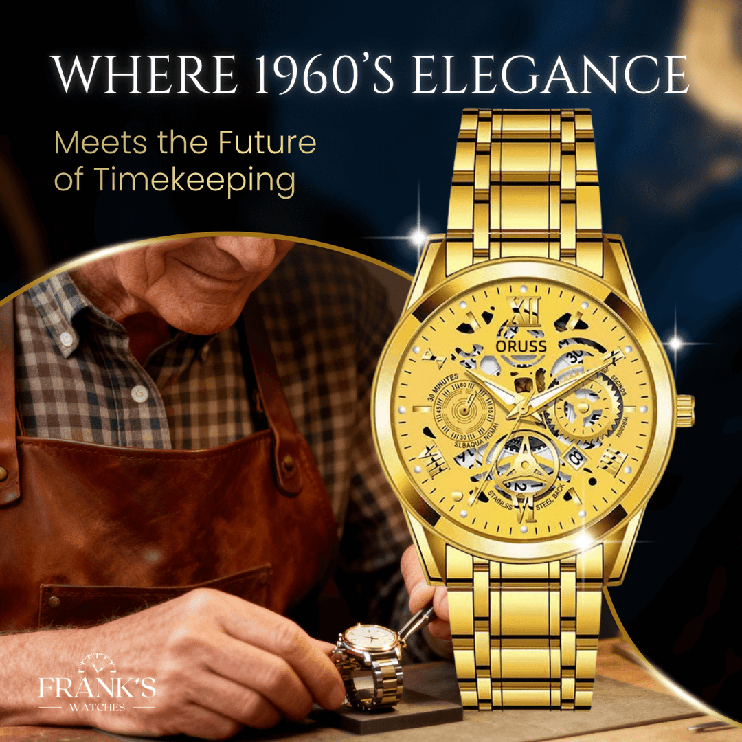 Leonardo | Men’s Stainless Steel Skeleton Quartz Watch | 40mm