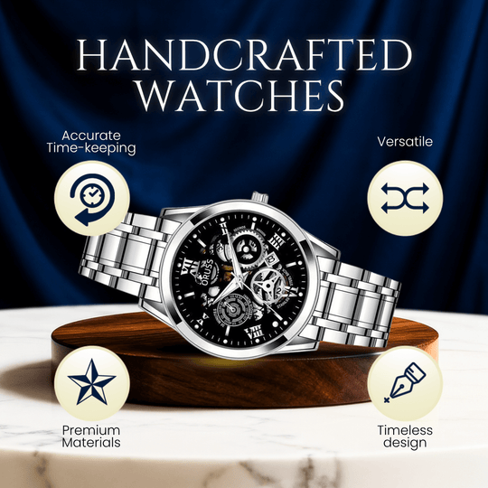 Leonardo | Men’s Stainless Steel Skeleton Quartz Watch | 40mm