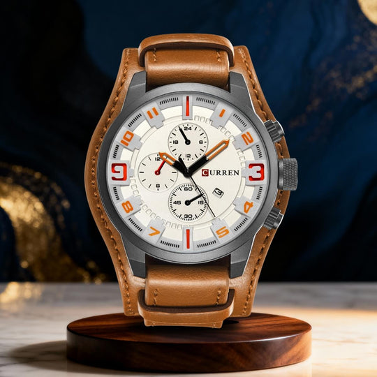 Marshall | Men’s Sport Chronograph Leather Watch | 46mm