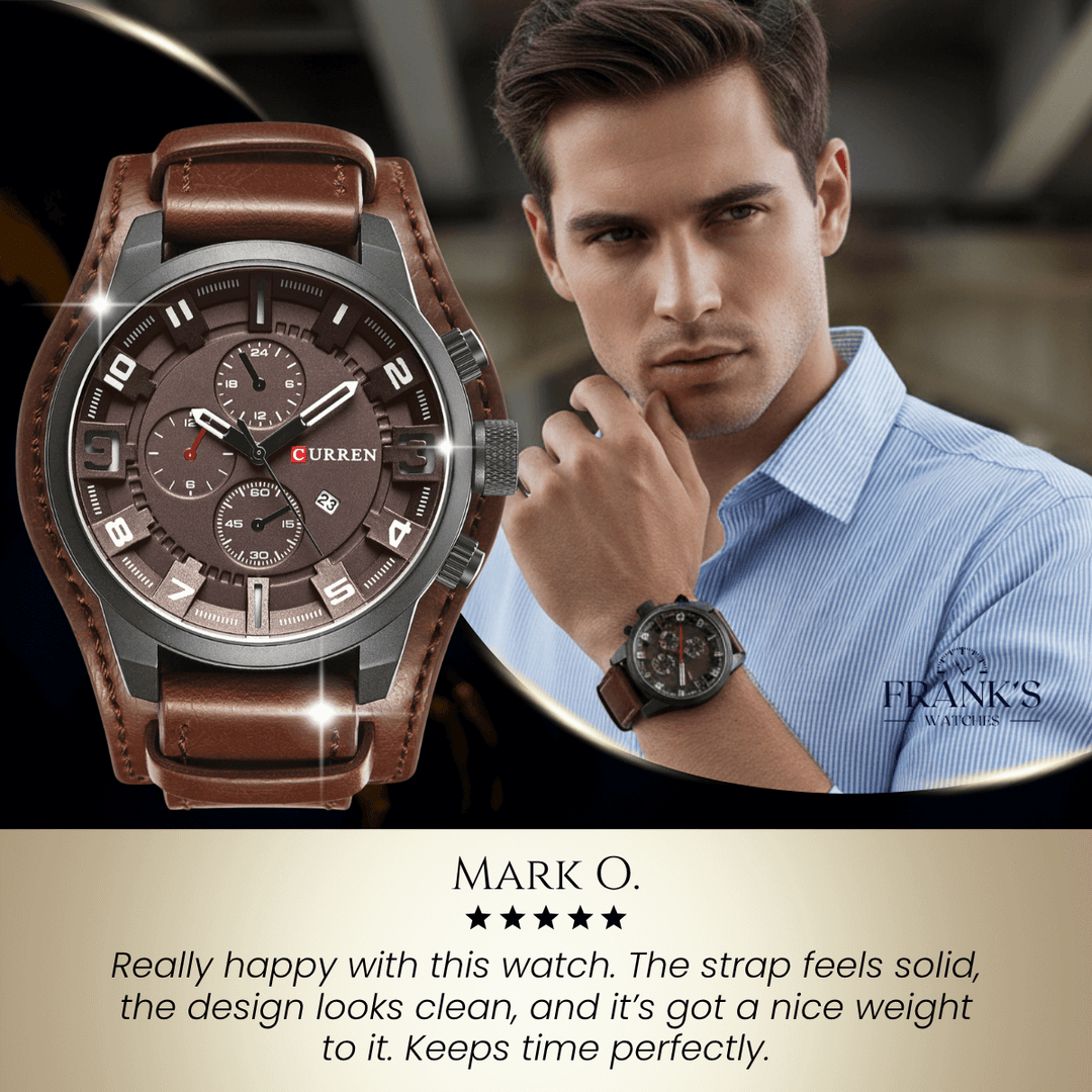 Marshall | Men’s Sport Chronograph Leather Watch | 46mm