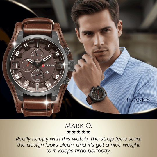 Marshall | Men’s Sport Chronograph Leather Watch | 46mm