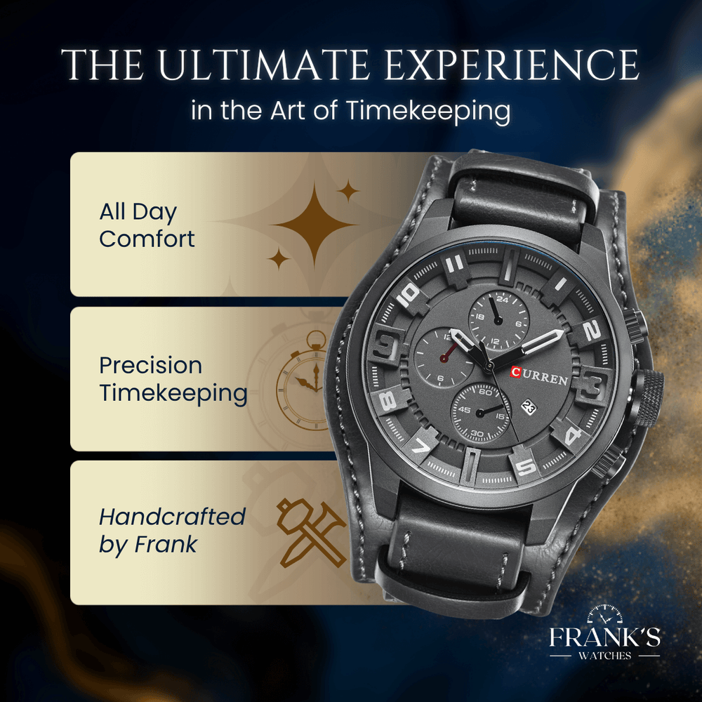 Marshall | Men’s Sport Chronograph Leather Watch | 46mm