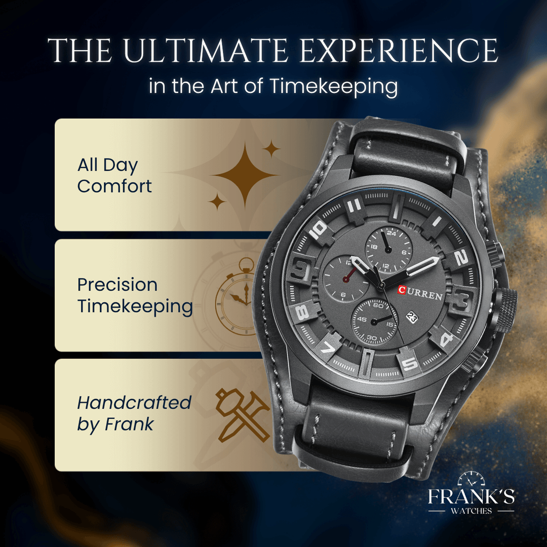 Marshall | Men’s Sport Chronograph Leather Watch | 46mm