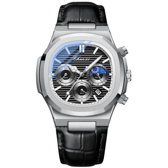 Mercer | Multifunction Moon Phase Chronograph Quartz Watch | 40mm