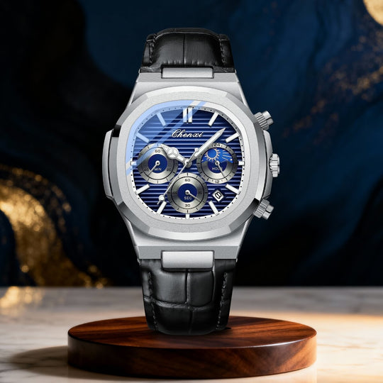 Mercer | Multifunction Moon Phase Chronograph Quartz Watch | 40mm