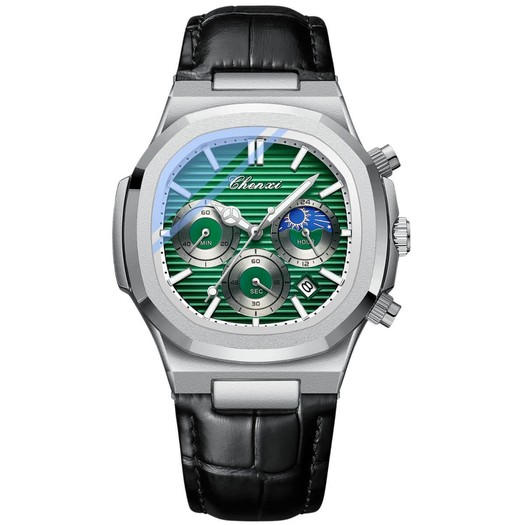 Mercer | Multifunction Moon Phase Chronograph Quartz Watch | 40mm