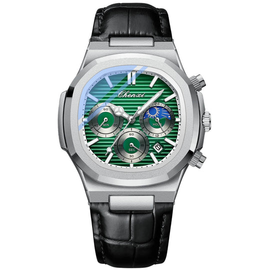 Mercer | Multifunction Moon Phase Chronograph Quartz Watch | 40mm