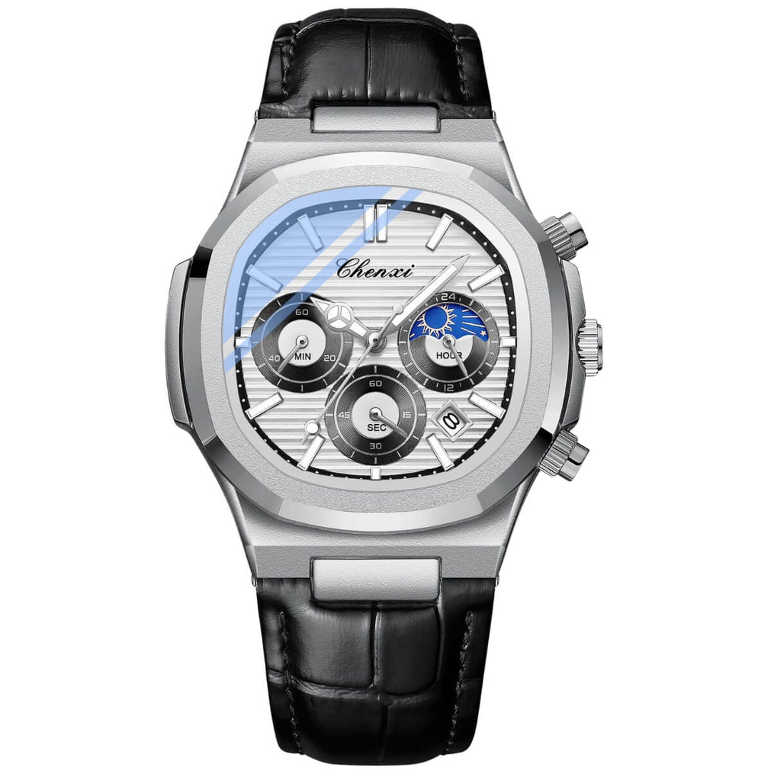 Mercer | Multifunction Moon Phase Chronograph Quartz Watch | 40mm