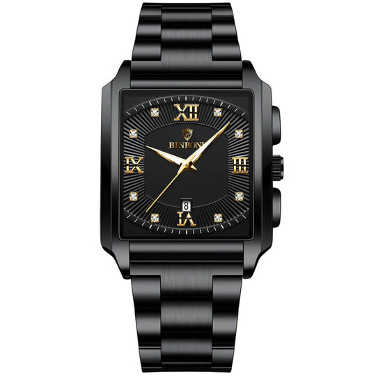 Milton | Men’s Rectangular Stainless Steel Quartz Watch | 44mm