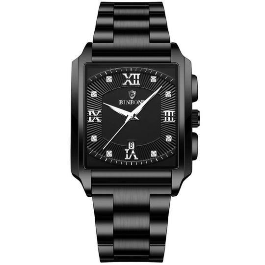 Milton | Men’s Rectangular Stainless Steel Quartz Watch | 44mm