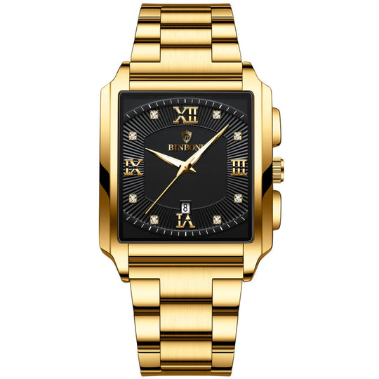 Milton | Men’s Rectangular Stainless Steel Quartz Watch | 44mm