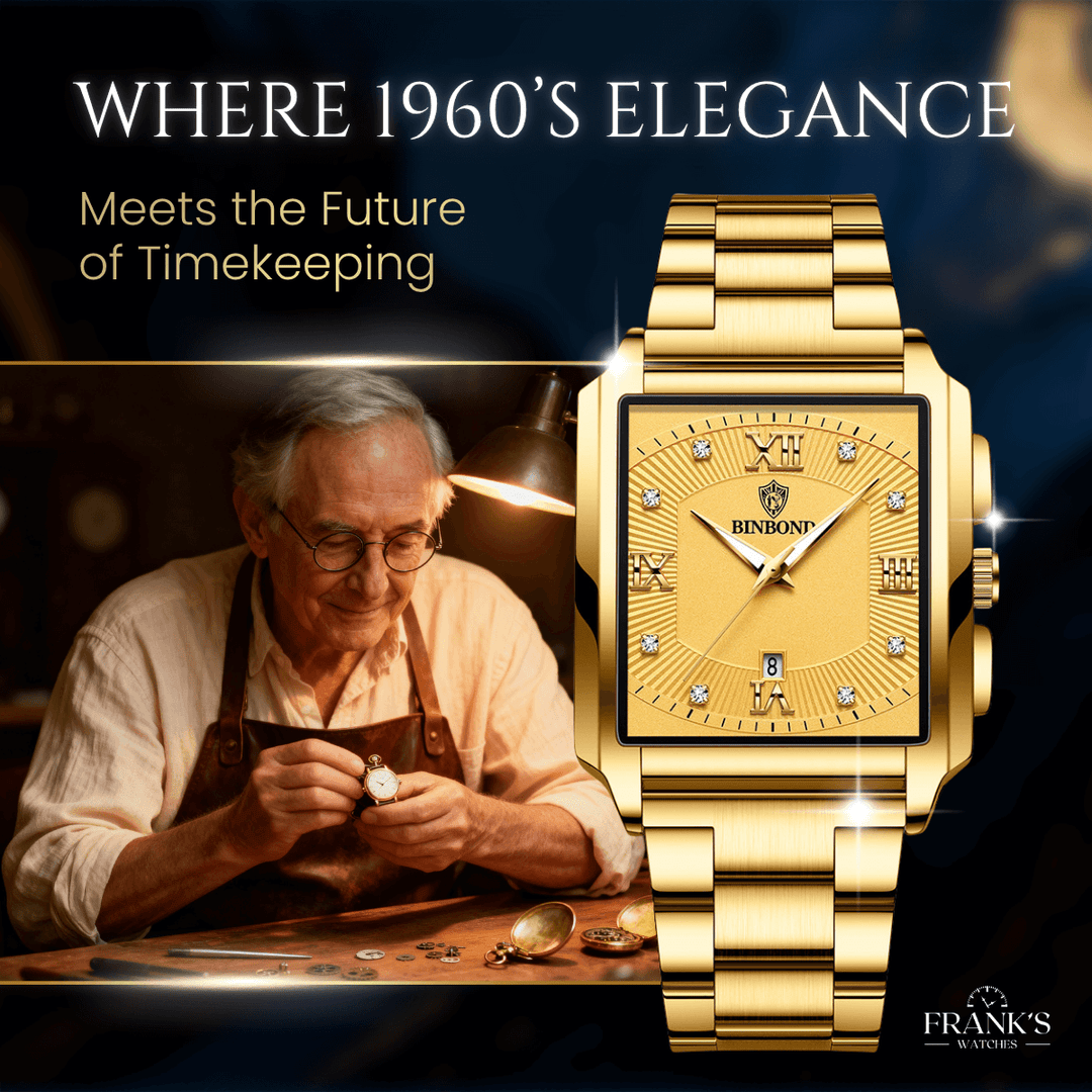 Milton | Men’s Rectangular Stainless Steel Quartz Watch | 44mm