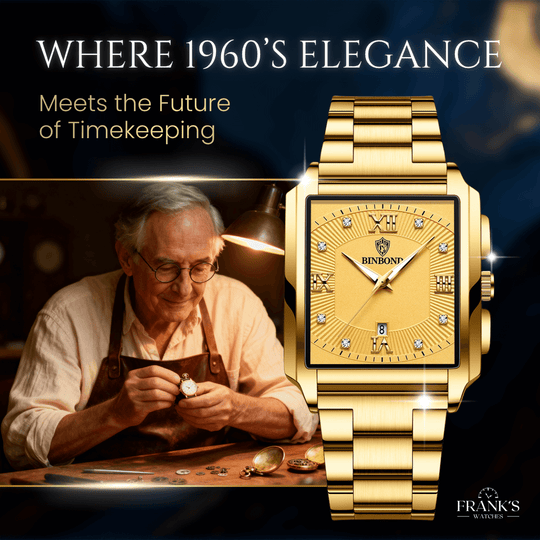 Milton | Men’s Rectangular Stainless Steel Quartz Watch | 44mm