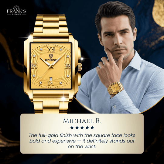 Milton | Men’s Rectangular Stainless Steel Quartz Watch | 44mm