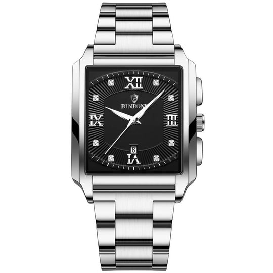 Milton | Men’s Rectangular Stainless Steel Quartz Watch | 44mm