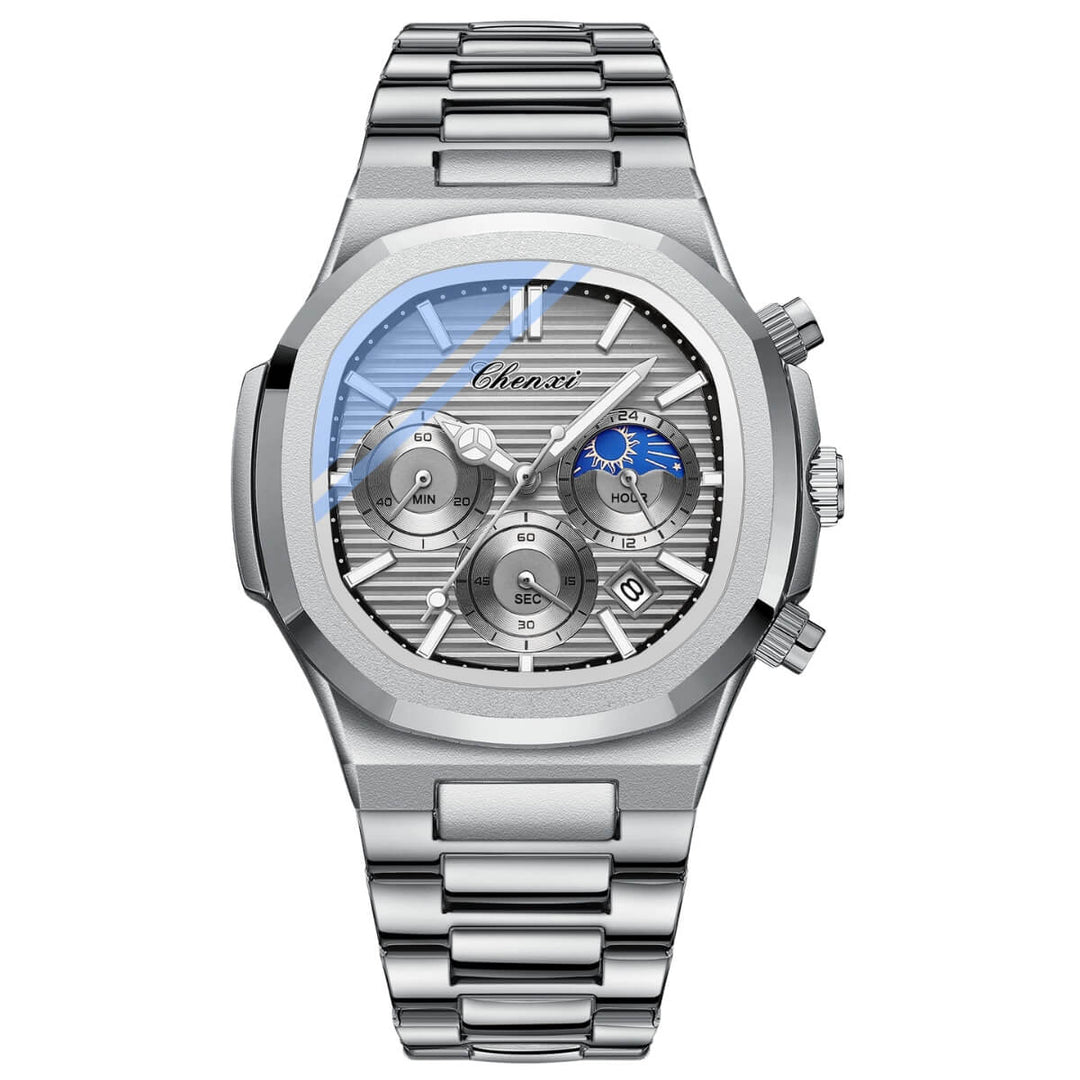 Pierce | Multifunction Moon Phase Chronograph Quartz Watch | 40mm