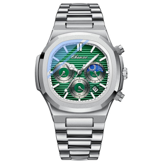 Pierce | Multifunction Moon Phase Chronograph Quartz Watch | 40mm