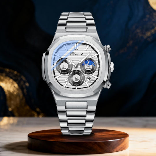 Pierce | Multifunction Moon Phase Chronograph Quartz Watch | 40mm