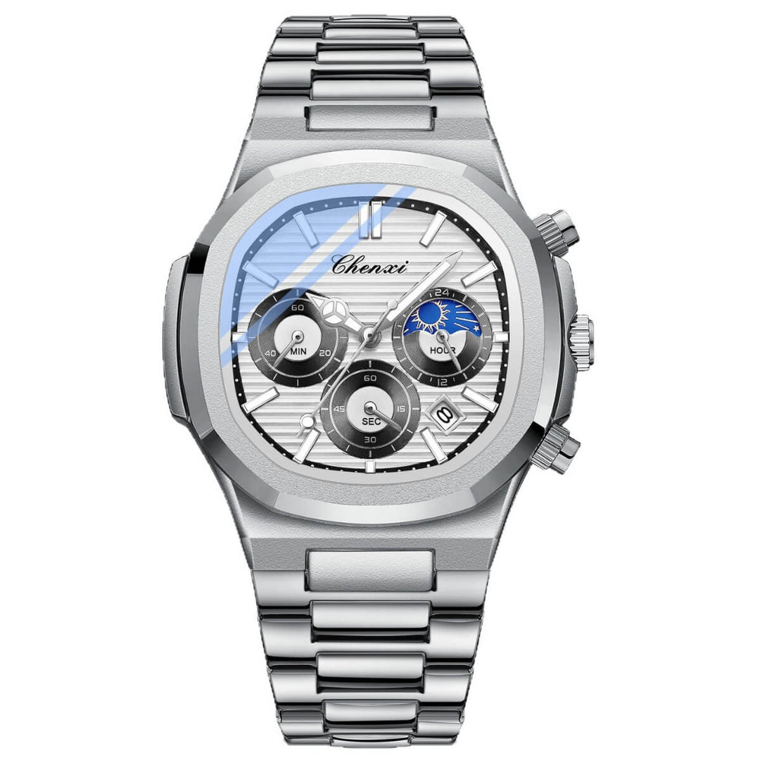 Pierce | Multifunction Moon Phase Chronograph Quartz Watch | 40mm