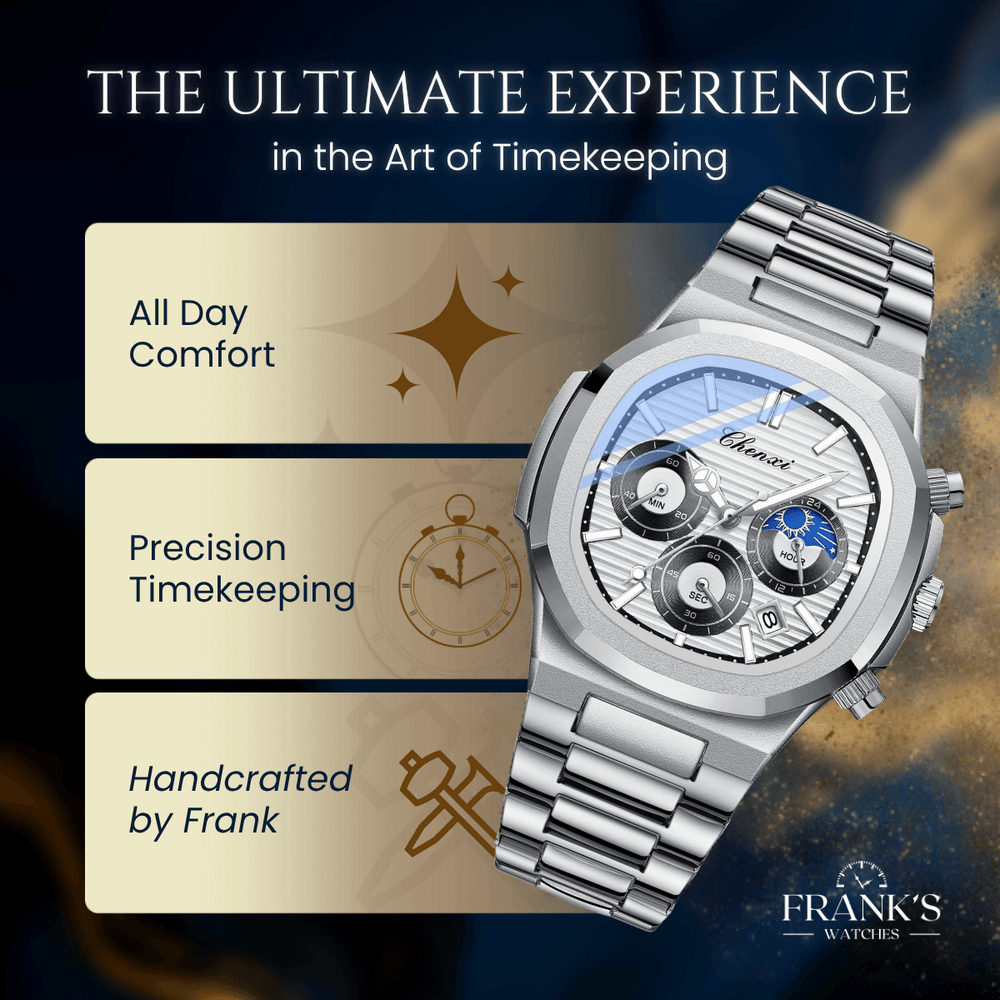 Pierce | Multifunction Moon Phase Chronograph Quartz Watch | 40mm