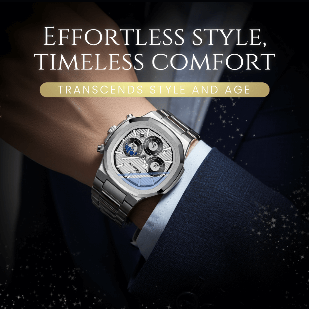 Pierce | Multifunction Moon Phase Chronograph Quartz Watch | 40mm