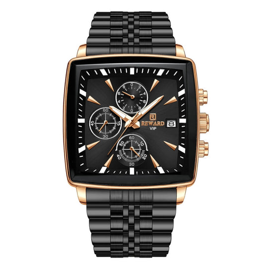 Prescott | Men’s Rectangular Chronograph Quartz Watch | 46mm