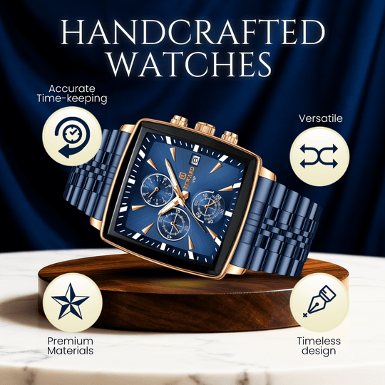 Prescott | Men’s Rectangular Chronograph Quartz Watch | 46mm