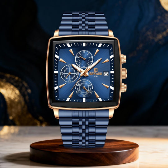 Prescott | Men’s Rectangular Chronograph Quartz Watch | 46mm