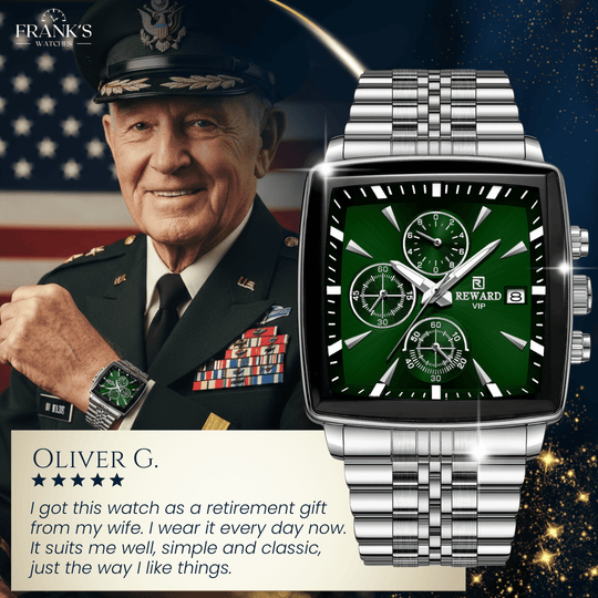 Prescott | Men’s Rectangular Chronograph Quartz Watch | 46mm