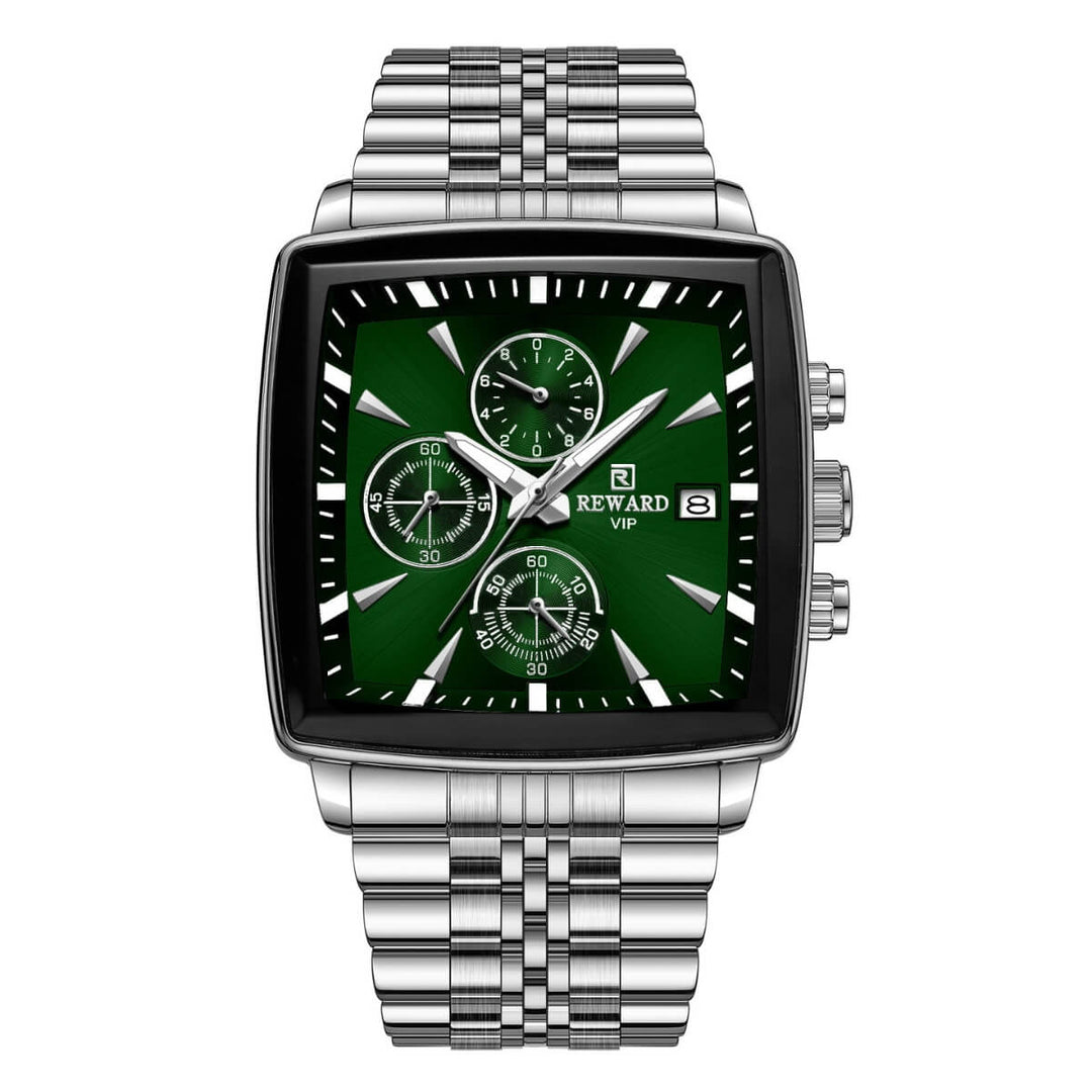 Prescott | Men’s Rectangular Chronograph Quartz Watch | 46mm