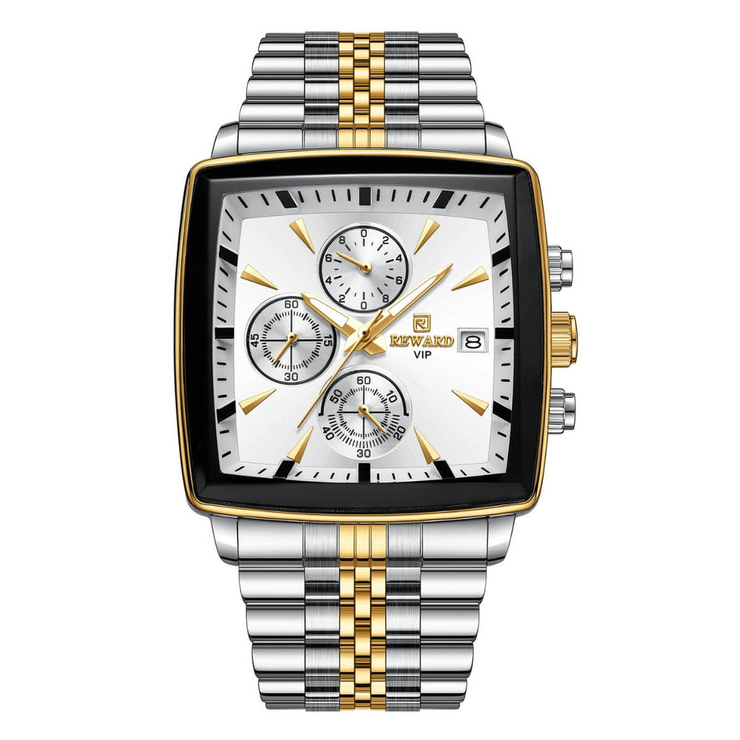 Prescott | Men’s Rectangular Chronograph Quartz Watch | 46mm