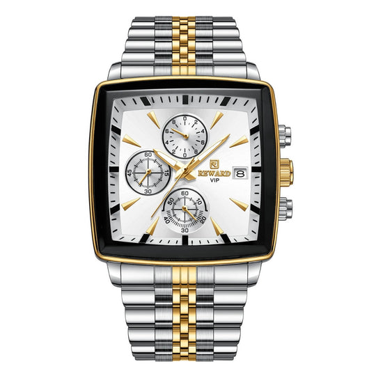 Prescott | Men’s Rectangular Chronograph Quartz Watch | 46mm