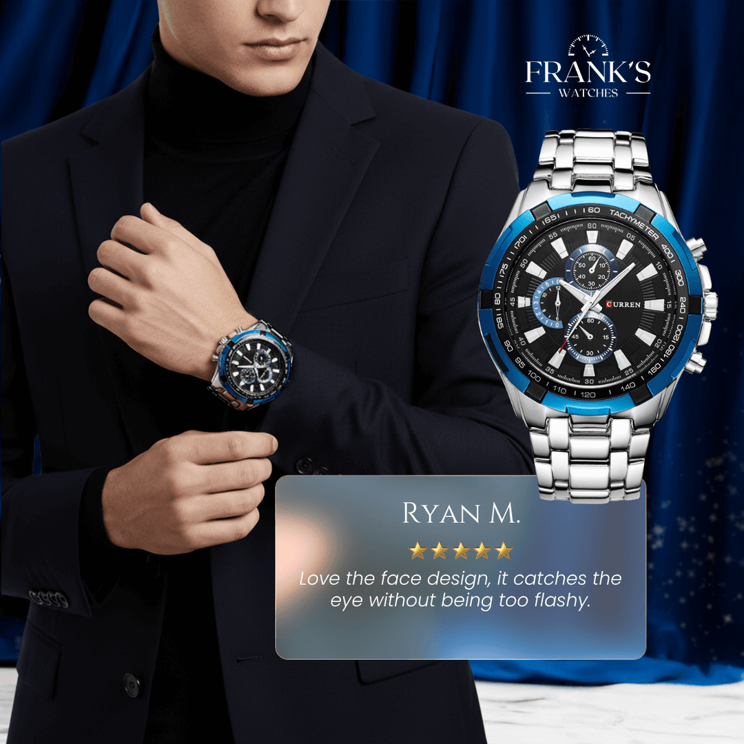 Ridley | Stainless Steel Band Sports Chronograph | 43mm