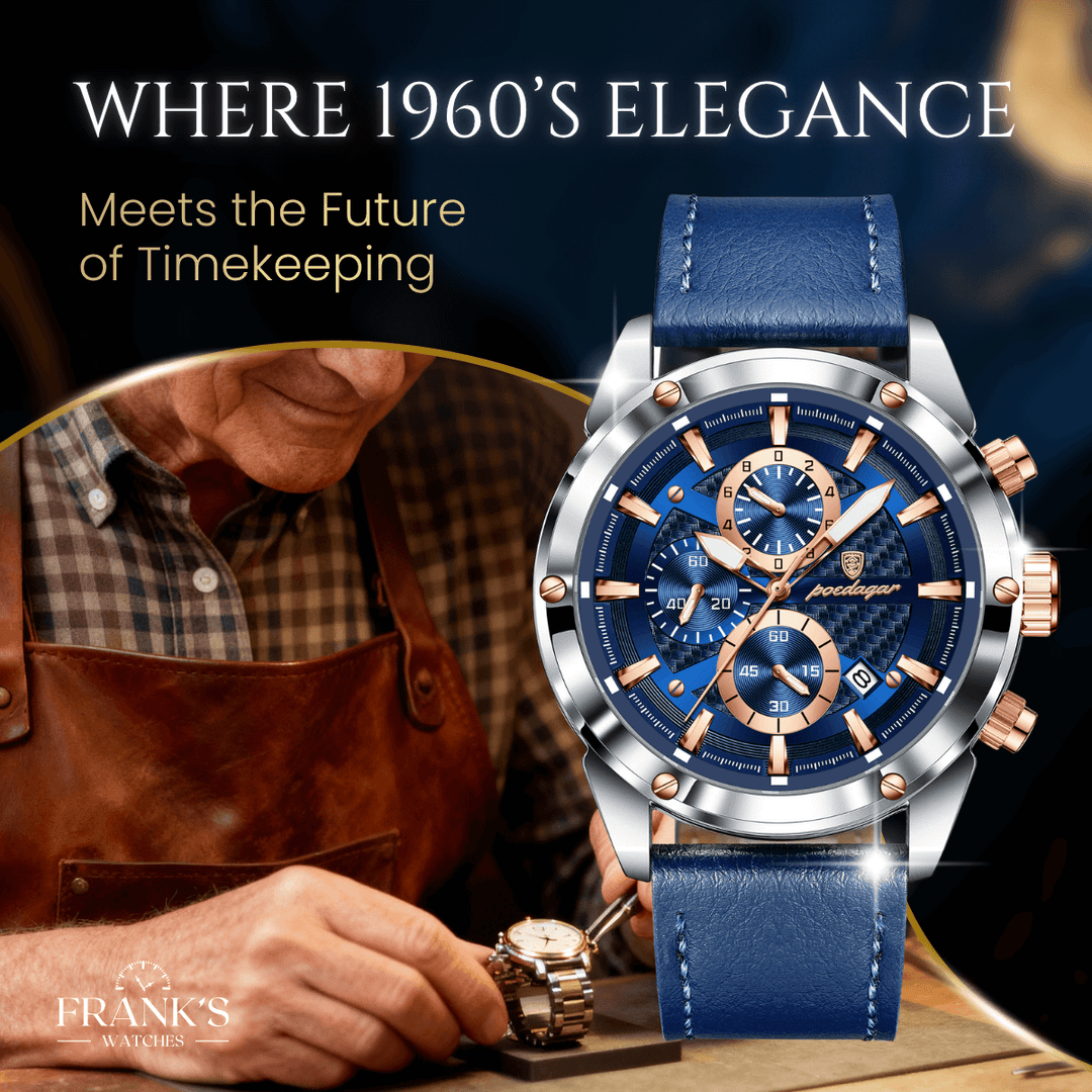 Rockford | Men’s Leather Strap Multifunction Quartz Watch | 41mm