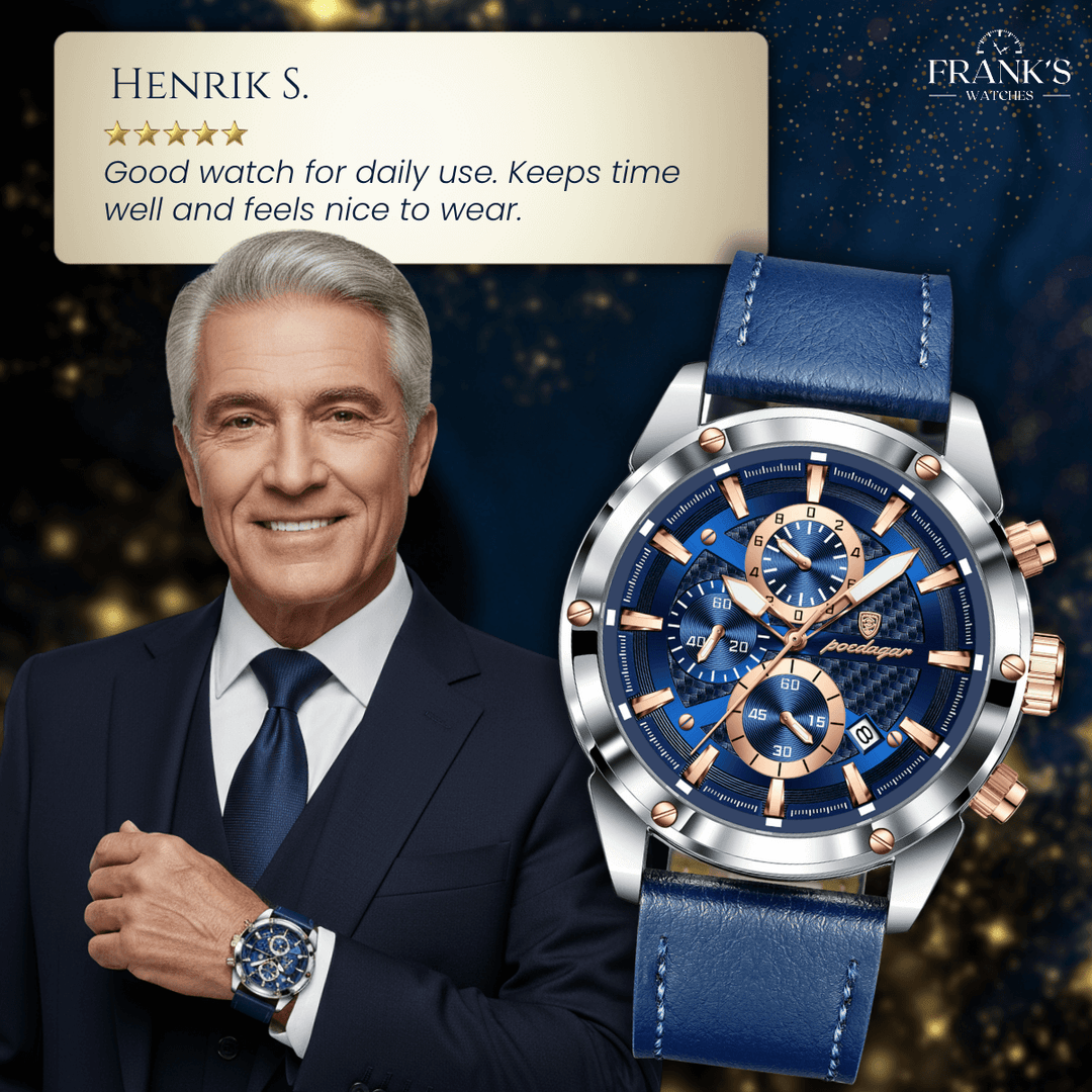 Rockford | Men’s Leather Strap Multifunction Quartz Watch | 41mm